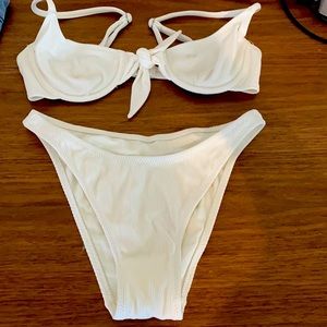 Cute Solid And Striped bikini